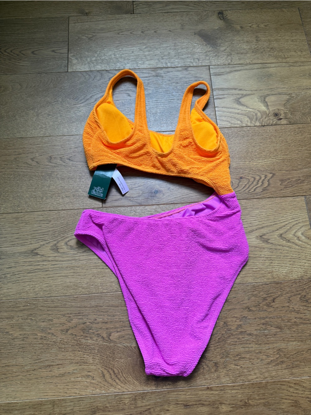 wild fable Orange Bikini Top & Pink High-Rise Bottom connected at side M - Picture 3 of 8